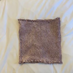 Pink synched velvet tube top